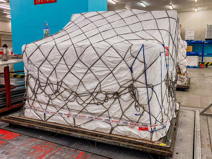 Freight is also covered in waterproof tarps, as well as netting, to keep it protected while in transit.