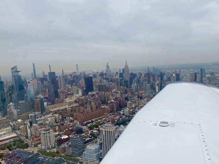 After lunch, we made our way down the Hudson River and flew along the New York City skyline, getting up close and personal with the giant skyscrapers and the Statue of Liberty.