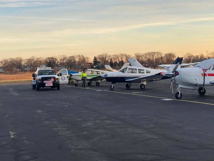 Services comprise things like fueling, maintenance, hangaring, tie-downs, and parking for general aviation, including private charters.