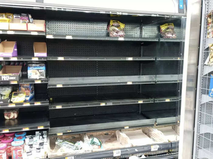 Shoppers across the country are posting photos of bare shelves at grocery stores including Walmart, Trader Joe