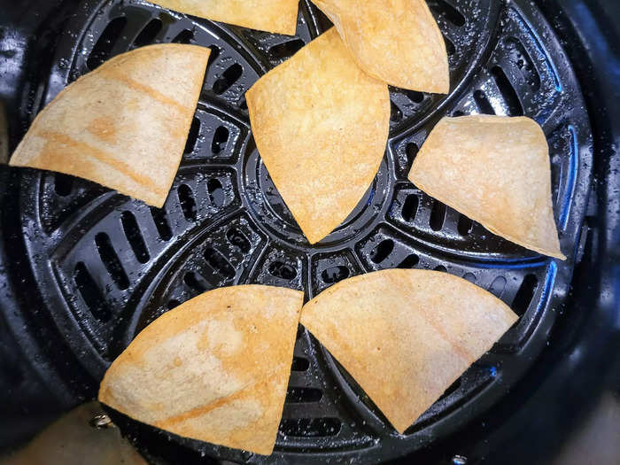 I make my own tortilla chips in the air fryer.