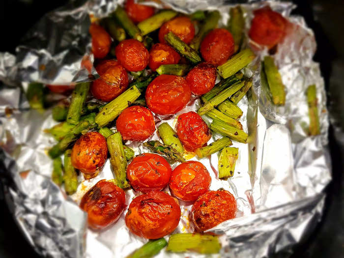 One of my favorite ways to add veggies to my breakfast is by making bowls with air-fried produce.