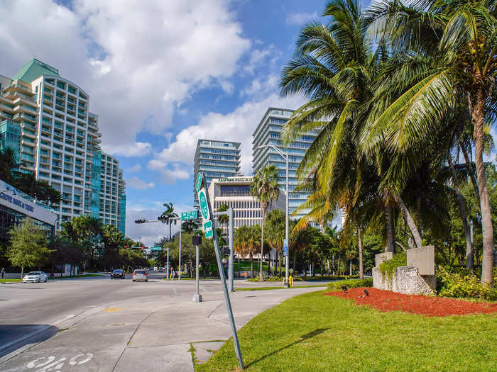 But as I walked closer to the water, I found tall buildings housing hotels, banks, and other businesses.