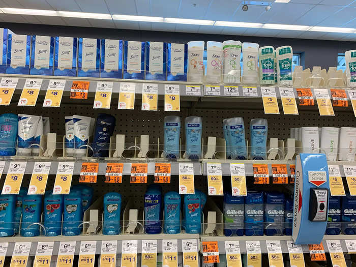 A few aisles had some empty spaces on shelves, like the deodorant section, but nothing too out of the ordinary.