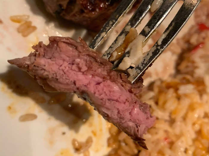 My steak was exactly medium rare, just as I