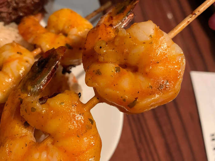 The shrimp was also delicious, grilled and covered in tomato butter.