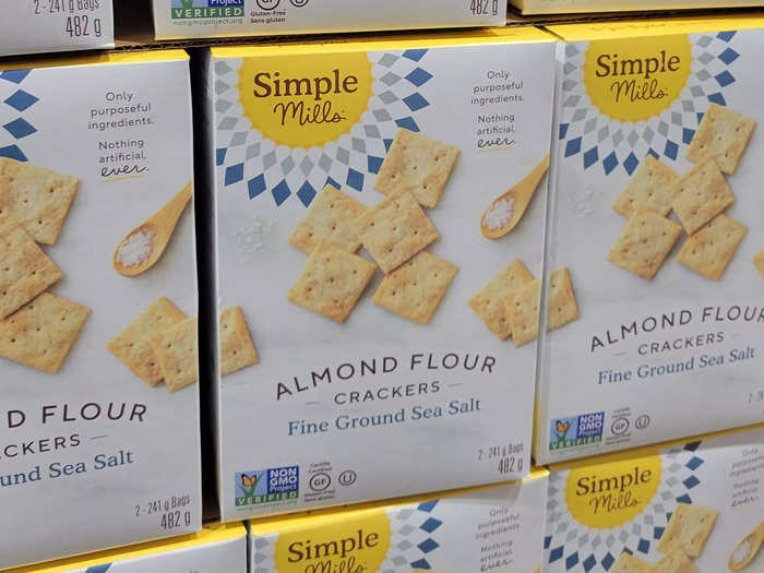 Simple Mills almond-flour crackers are a wholesome snack.