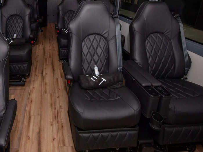 The seats use a suspension technology developed by Bose to block 90% of the bus ride