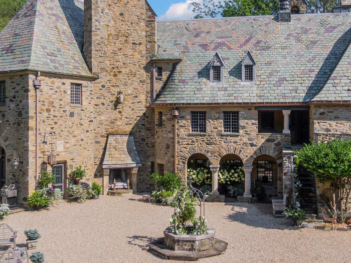 The "storybook-like residence" is nestled within Hidden Valley, Connecticut, and comes complete with winding turrets, gargoyles, and griffins.