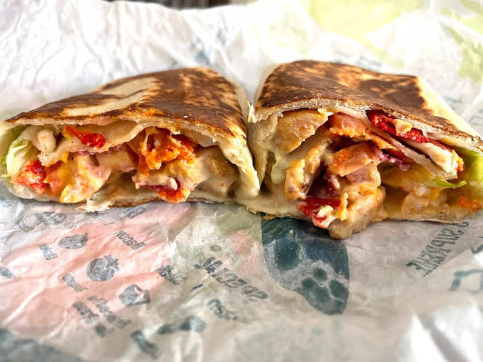 And as I took my first few bites, I loved how fresh the Chipotle Ranch Grilled Chicken Burrito tasted.