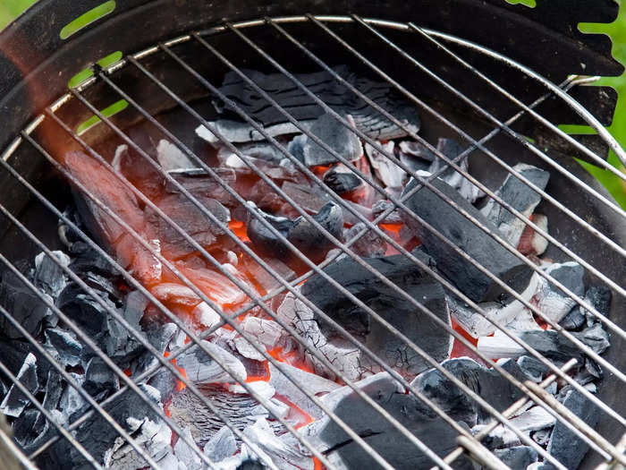 Make sure the coals are fully hot before putting down your proteins.