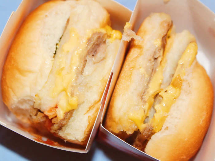 WHITE CASTLE: Double cheese sliders, fries, and a soft drink