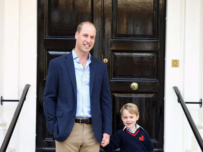 Jackson snapped a traditional first day of school photo with Prince William and Prince George in 2017.