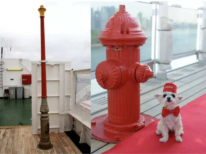 To make the animals feel more at home whether from England or the US, the company added an English lamppost and an American fire hydrant to the space.