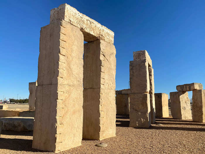 When we drove through Texas on our return, we stopped in Odessa to see a Stonehenge Replica.