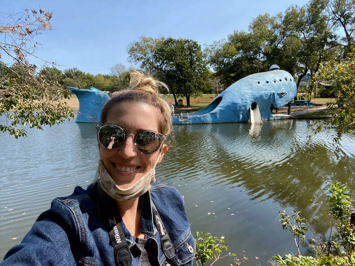 We continued along Route 66 and spotted an unusual roadside attraction in the shape of an 80-foot-long blue whale on the way to Oklahoma City.