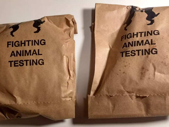 The packaging is recyclable, and Lush used it to show its stance against animal testing, too.