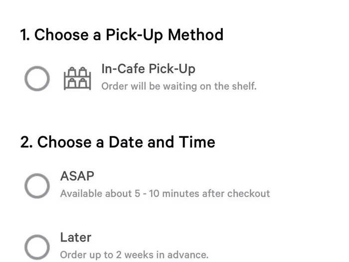 I thought maybe rapid pickup could be the answer, but the app clearly stated that the option was designated for picking up orders inside the store.