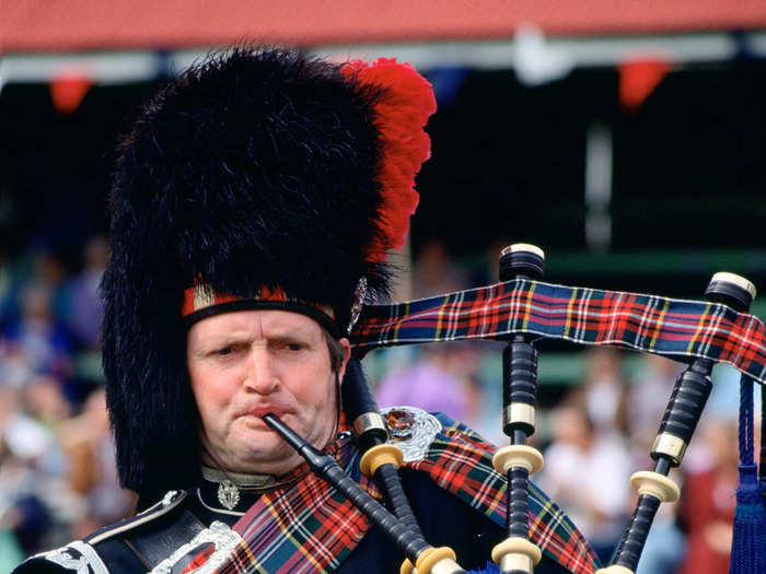 Bagpipes are played at important events.