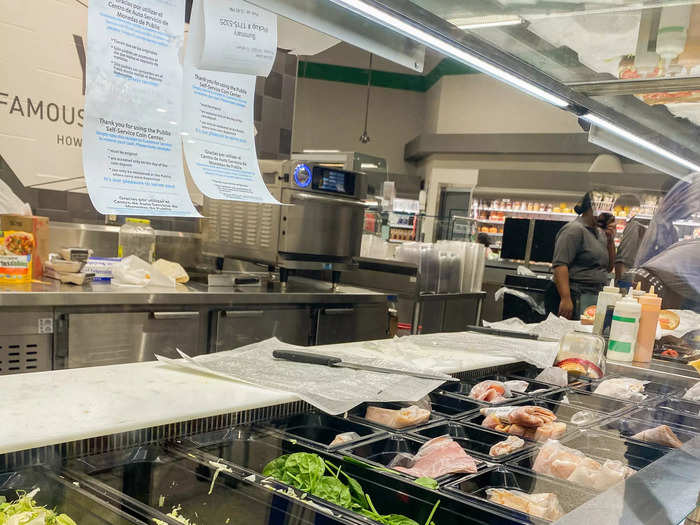 Instead of a kiosk, Publix had a sub counter in the deli section where you watch as your sandwich is made in front of you.