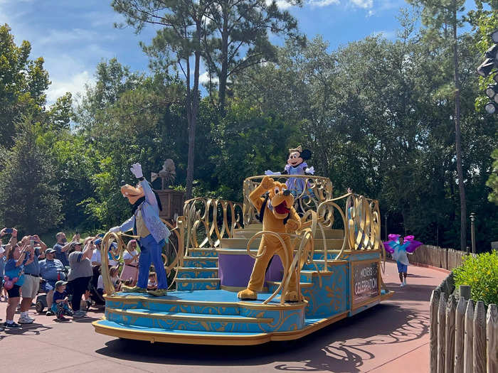 I skip the big crowds around Cinderella Castle and watch the Magic Kingdom parades from Frontierland.