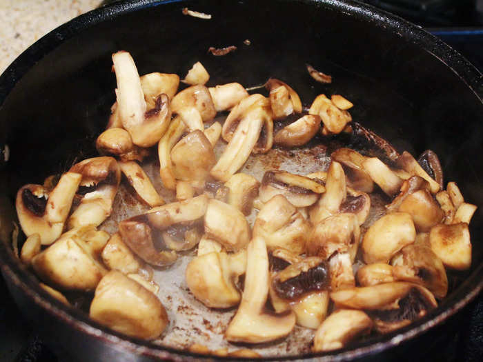 I then sautéed the mushrooms for about five minutes in a small amount of butter.