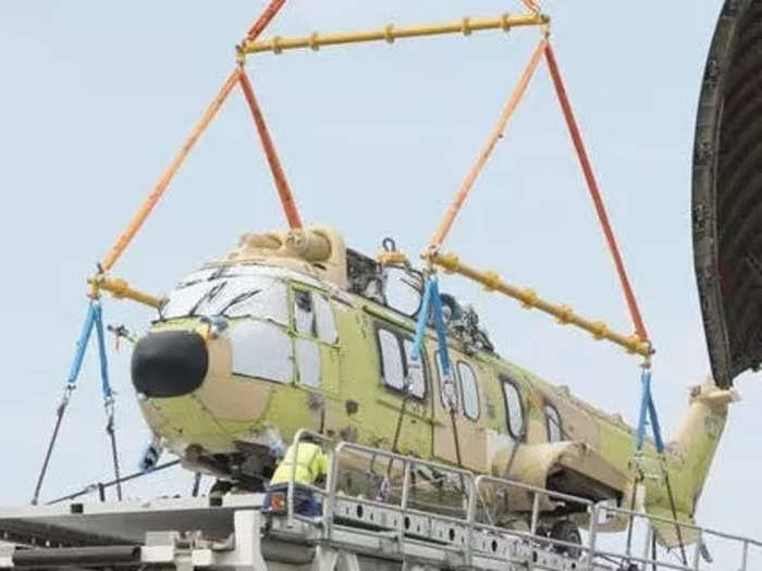 According to Airbus, the entire helicopter was put into the cargo hold, with only the long rotor blades needing to be folded back to fit. "Not having to dismantle [helicopters] first really is a plus," Sabo said.