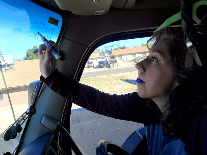 At 8:30 a.m. she receives their driving route: Goodyear, Arizona to Little Rock, Arkansas, to Earth City, Missouri to Vernon, California, and then back. Over the next week, they will drive 4,300 miles.