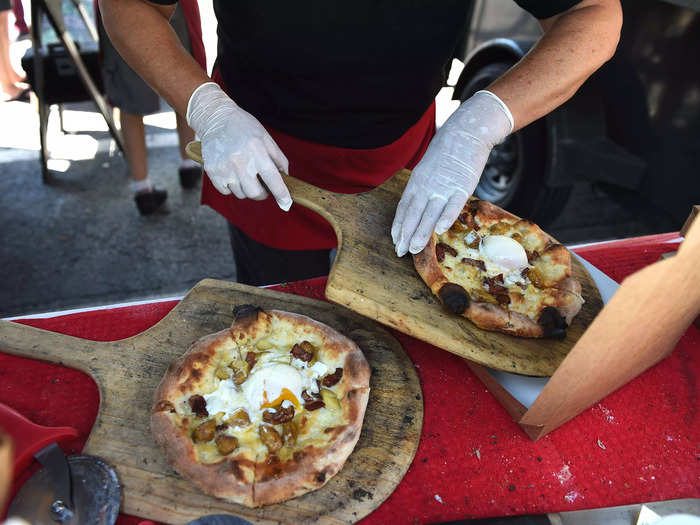 Breakfast pizza.