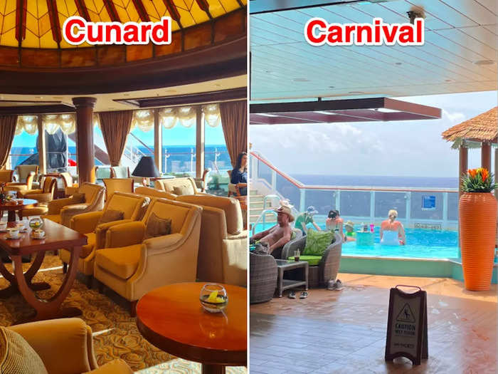 On the Queen Elizabeth, guests staying in penthouse suites had their own butler. On the Carnival Vista, there were a handful of suites with a range of amenities.