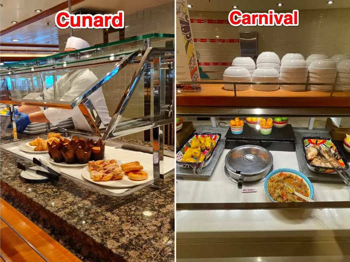 Both ships had buffets that offered a similar experience to passengers.