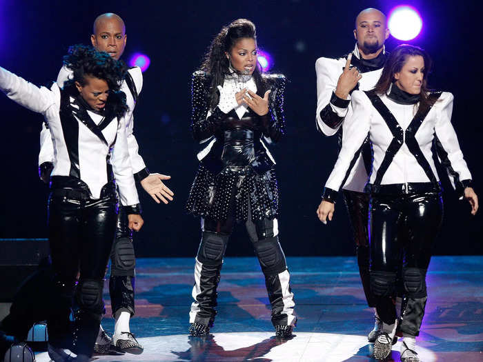 Jackson celebrated her brother, Michael, after his death in 2009 in a black and white ensemble that mirrored her previous outfits.