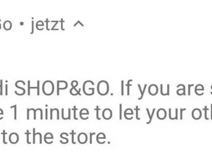 I also got a push notification warning me of the time limit for people shopping as a group.