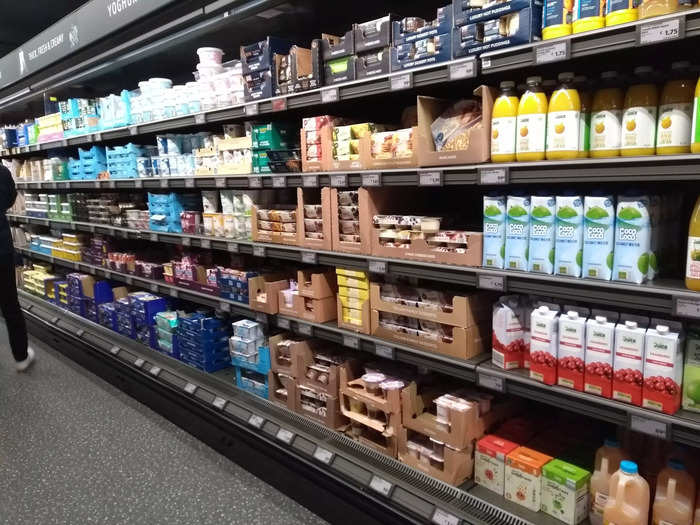 The store uses software from AiFi, which uses cameras to track which items customers are picking up in real-time. By making their stores autonomous, retailers need fewer staff and less checkout space, so they can operate smaller stores, like this compact store in Greenwich.