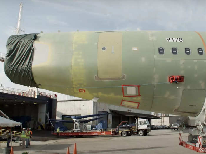 …the rear fuselage from Hamburg, Germany…