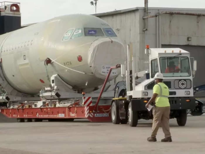 The A321neo has four main components that are manufactured before being shipped to the US, including the front fuselage from St. Nazaire, France…