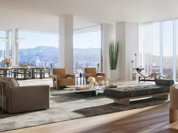 And its sliding glass doors give way to an indoor-outdoor living space with 360-degree views of Los Angeles.