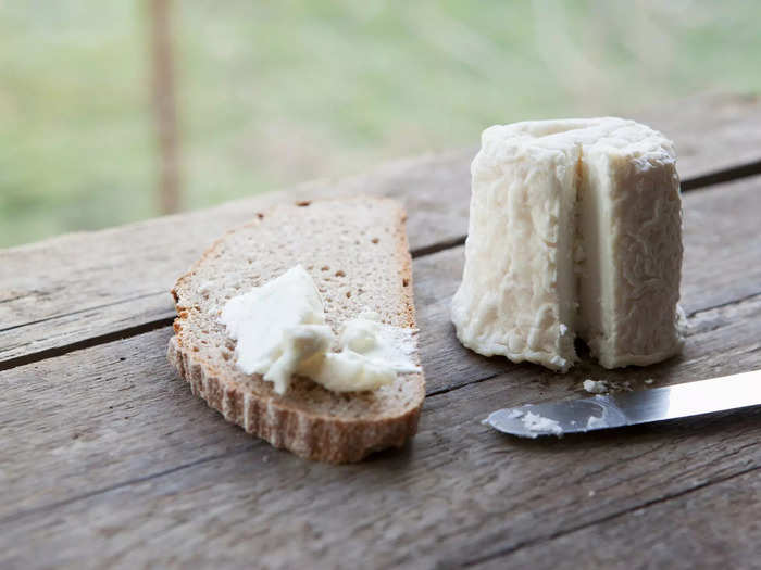 Small amounts of dairy, typically from sheep and goats