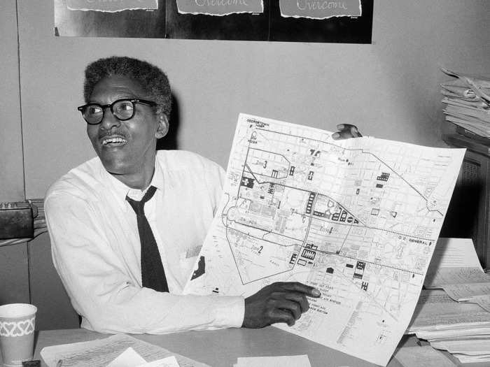 Bayard Rustin organized the famous March on Washington that prompted Martin Luther King, Jr.