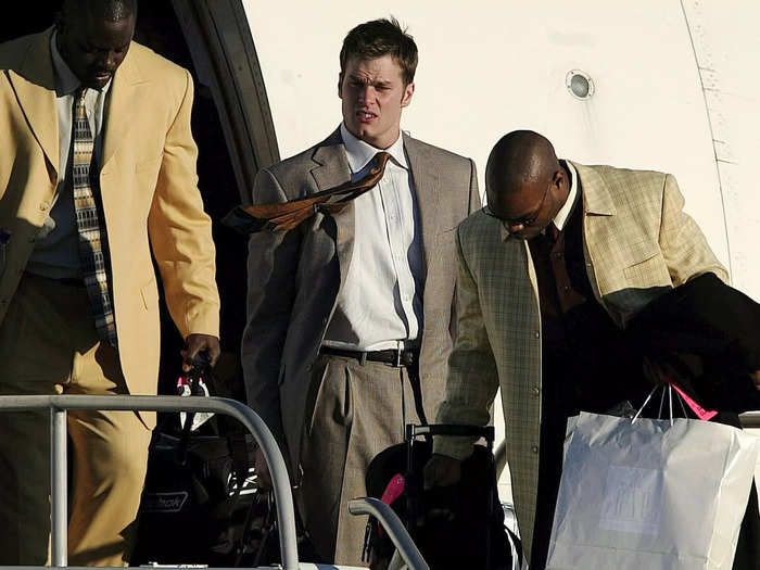 2004 Tom Brady loved pleated pants.