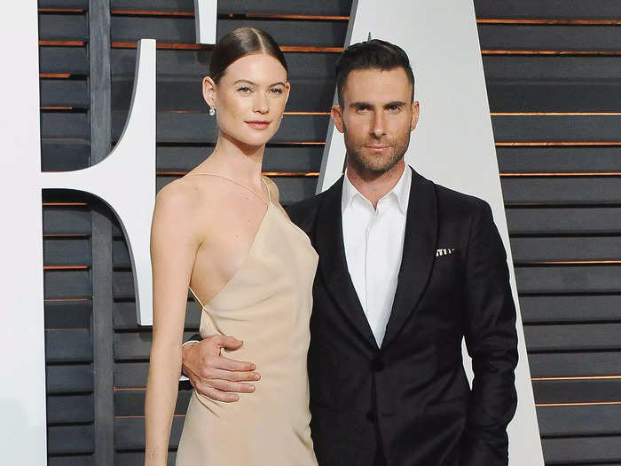 At 5 foot 11, Behati Prinsloo is taller in heels than her husband, Adam Levine, who is approximately 6 foot.