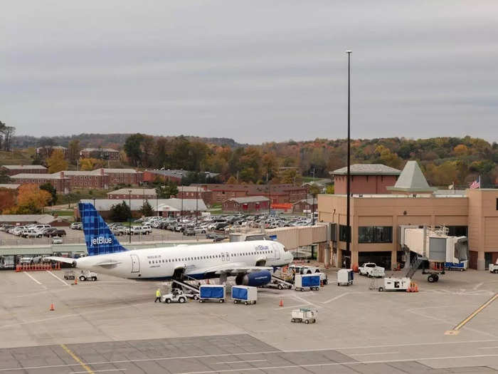 The $37 million international arrivals building at Stewart was finished in November 2020 but has yet to be used.