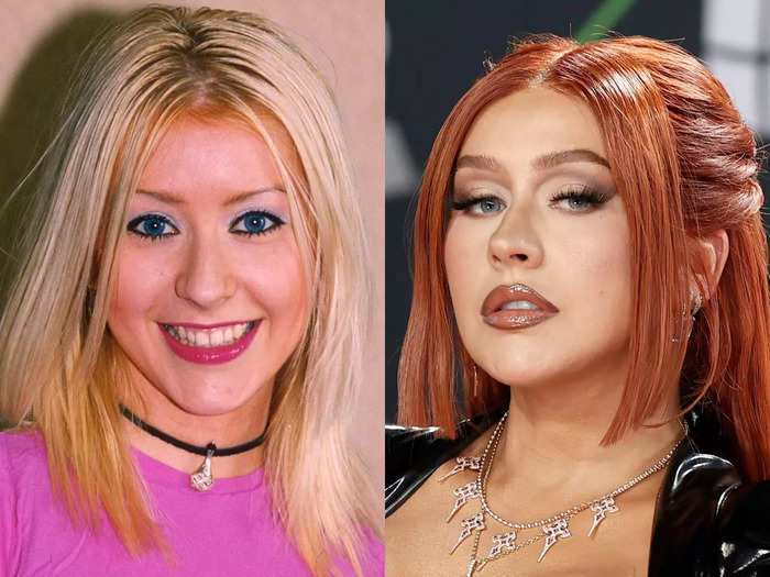 Christina Aguilera used to rock a penciled-on look, but now her brows are filled in.