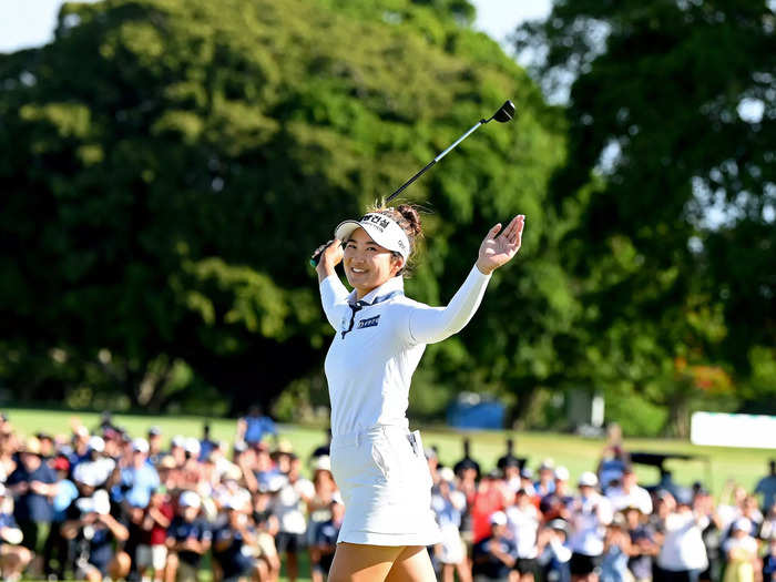 1/16: Su Oh of Australia celebrates winning the Australian PGA Championship at Royal Queensland Golf Club in Brisbane, Australia.