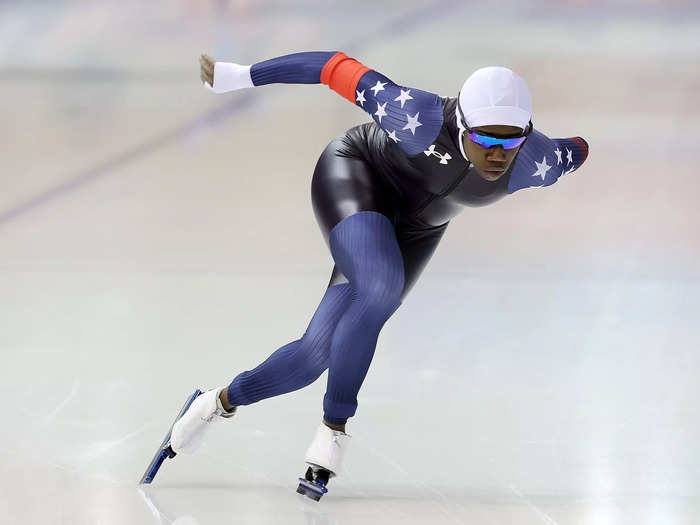 1/8: Erin Jackson competes in the 1500 meter event during the 2022 U.S. Speedskating Long Track Olympic Trials in Milwaukee, Wisconsin.