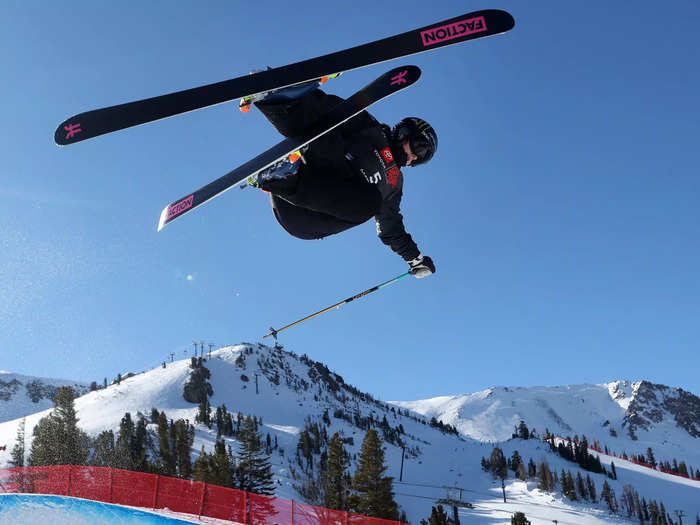 1/5: American freestyle skier Devin Logan takes a practice run ahead of the Toyota U.S. Grand Prix at California