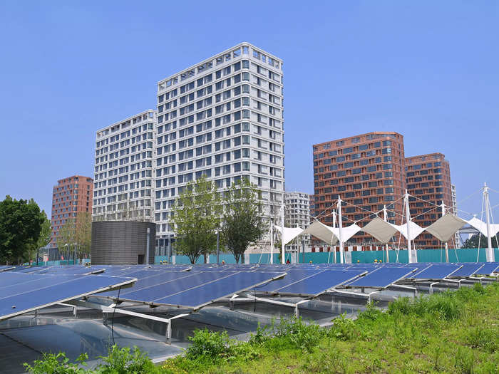 The Olympic Village in Beijing is powered by solar energy.