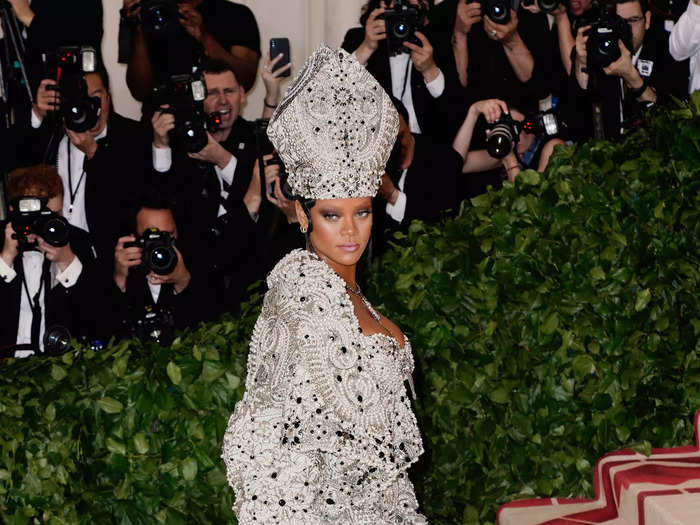 Rihanna garnered praise and criticism over her Pope-inspired Met Gala look in 2018.