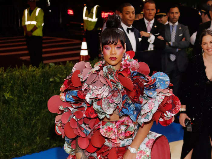 Rihanna stuck to the avant-garde theme for the Met Gala in May 2017.