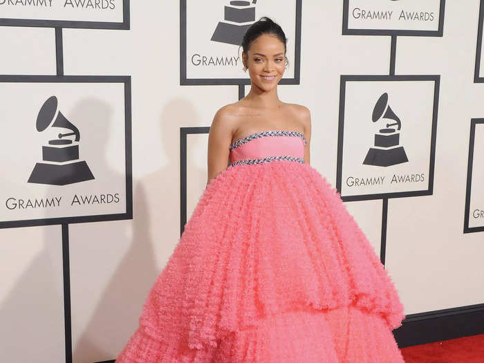 She looked like a cupcake in a voluminous gown at the 57th Annual Grammy Awards on in 2015.